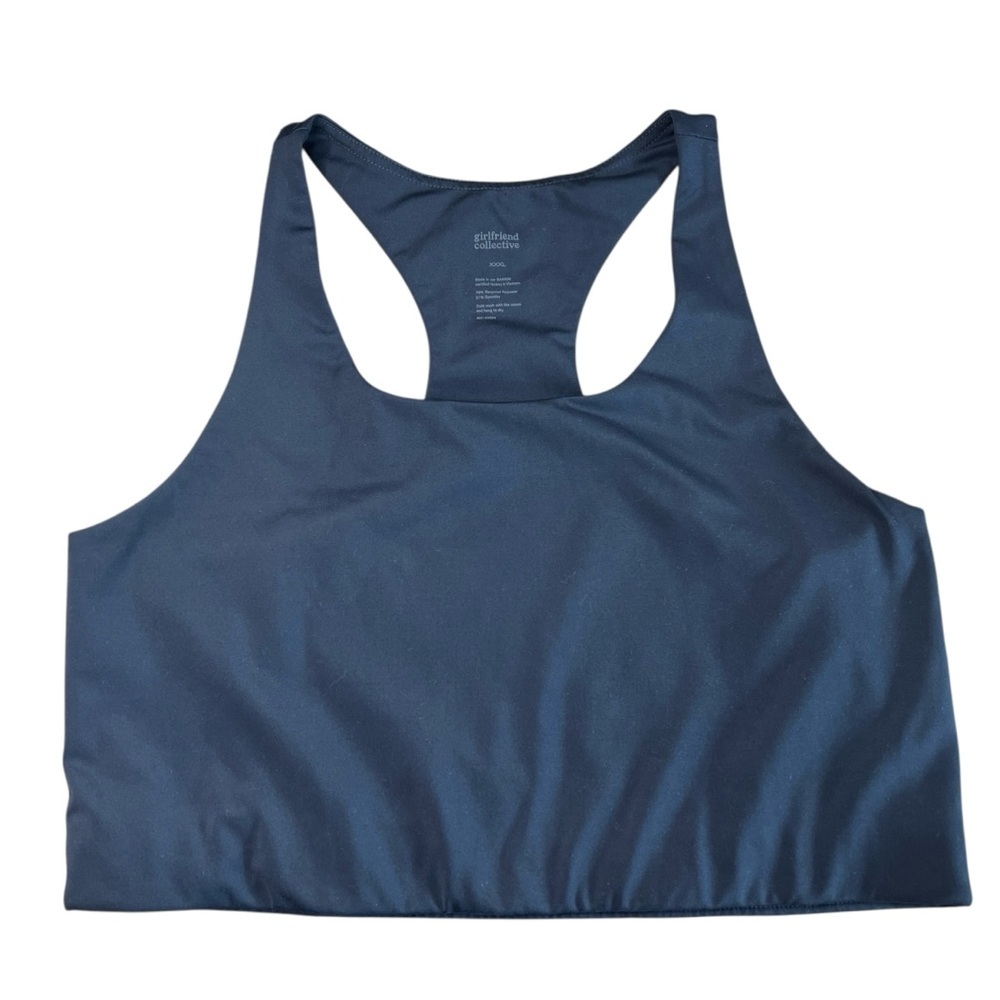 Girlfriend Collective Paloma Racerback Sports Bra Navy Blue Women’s Size XXXL - Picture 2 of 6